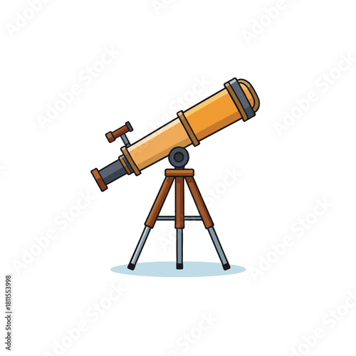 Astronomical exploration: A detailed illustration of a telescope symbolizing scientific discovery
