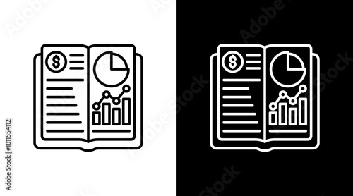 Ledger With Icon Set Design