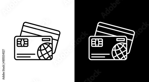 Credit Card With Icon Set Design