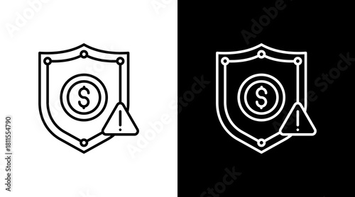 Financial Shield With Icon Set Design