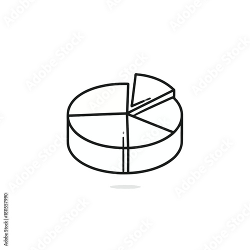 Conceptual breakdown of data visualization depicted through a minimalist pie chart illustration