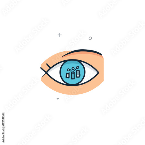Conceptual eye view portraying data analysis visualization for future business strategy and growth