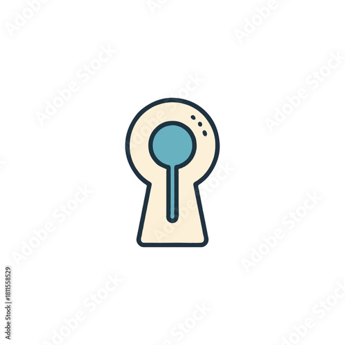Conceptual keyhole symbol representation of access security or opportunity unlocking insights