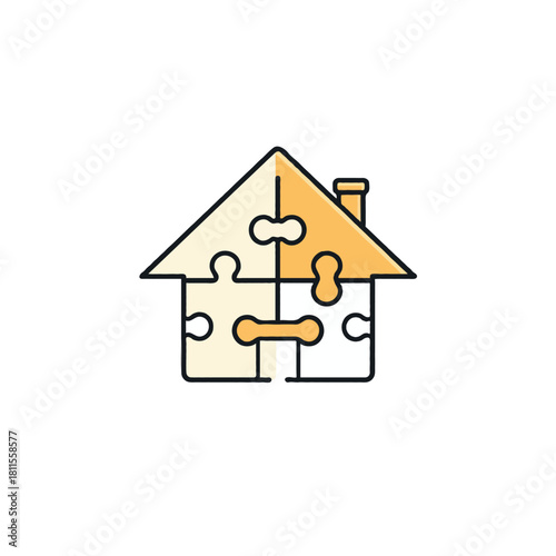 Conceptual representation illustrating collaborative housing solutions through interconnected