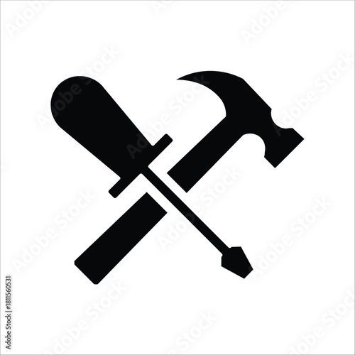 tools icons. simple solid vector