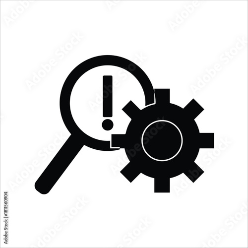 troubleshoot icons. simple solid vector