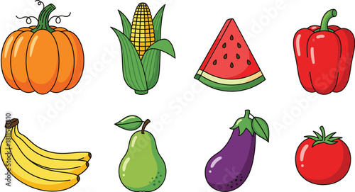 Vegetables and Fruits Set