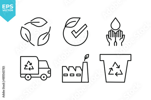 Set of line icons Beauty Product. Outline icons collection stock illustration