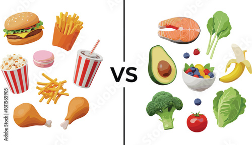 Healthy vs Unhealthy Food Comparison