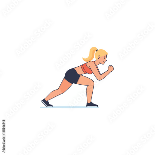 Dynamic determination depicted with a sporty woman exercising to enhance fitness and