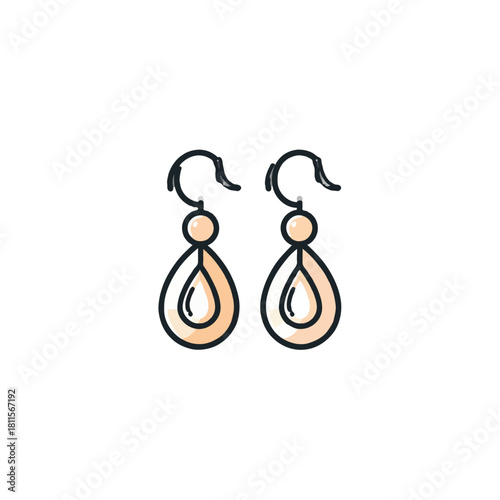 Elegant tear drop earrings illustration showcasing minimalist design and subtle colors for