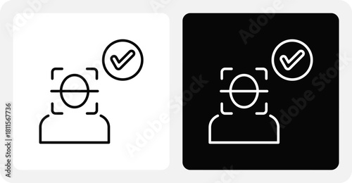 Facial Recognition   Dual Monochrome Icon Set