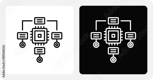 Ai Workflow   Dual Monochrome Icon Set