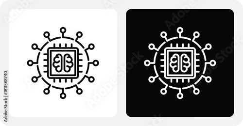 Cognitive Computing   Dual Monochrome Icon Set