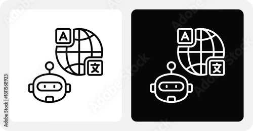 Ai Translation   Dual Monochrome Icon Set