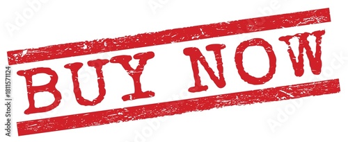 BUY NOW text on red lines stamp sign.