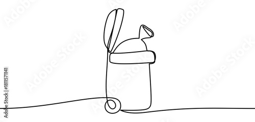 Trash bin icon, ecological concept, isolated on transparent background, vector illustration. Eco concept
