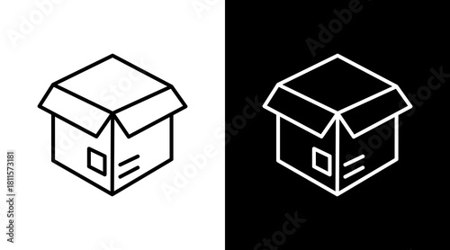 Box With Icon Set Design
