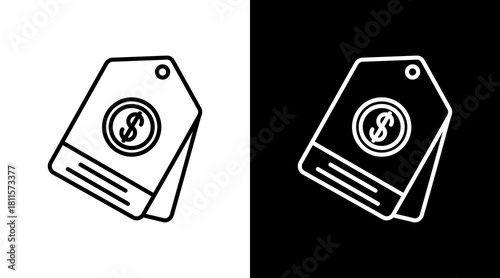 Tag With Icon Set Design