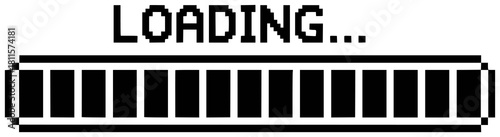 Pixelated Loading Bar with Text "LOADING..." - A Retro Digital Indicator