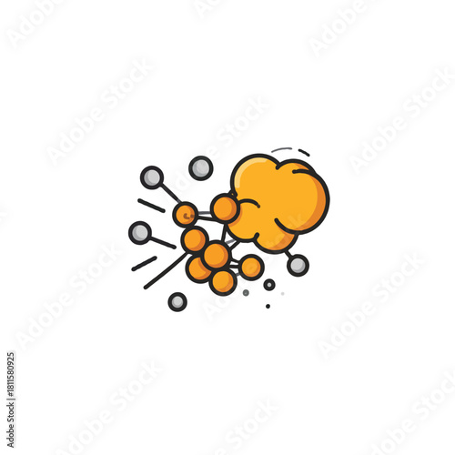 Illustrative depiction of molecular interactions and cloud formation with abstract scientific data