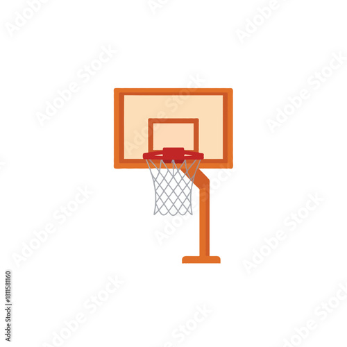 Isolated basketball hoop structure showcasing sporting equipment for practice and recreational