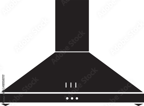 Black kitchen hood vector illustration isolated on transparent alpha background