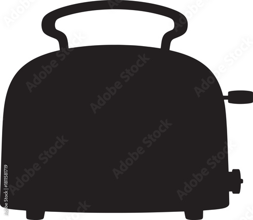 Black kitchen toaster silhouette vector domestic appliance equipment design