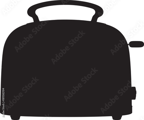 Black toaster silhouette vector domestic appliance kitchen equipment illustration