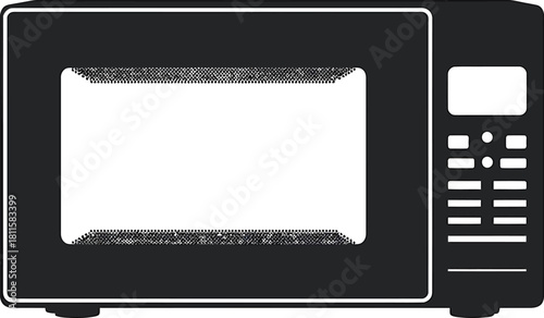 Microwave black design vector for cooking machine household appliance oven