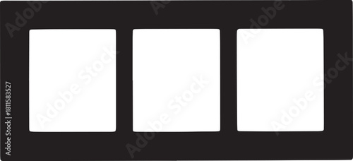 Modern frame layout design with three slots for photos or pictures display