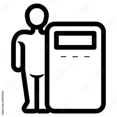man holding riot shield icon