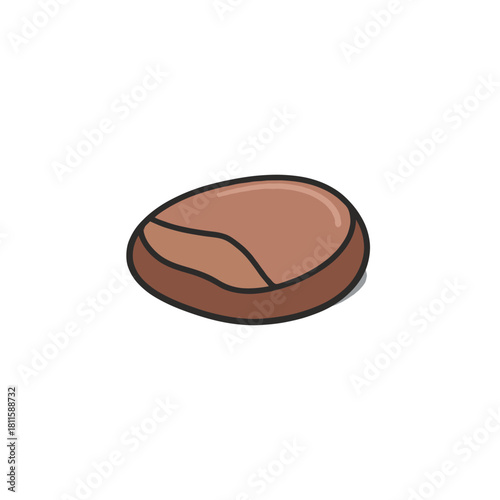 Minimalist coffee bean illustration showcases warm brown tones and simple design aesthetic perfect