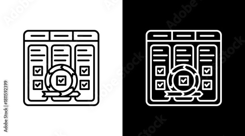 Scrum Board With Icon Set Design
