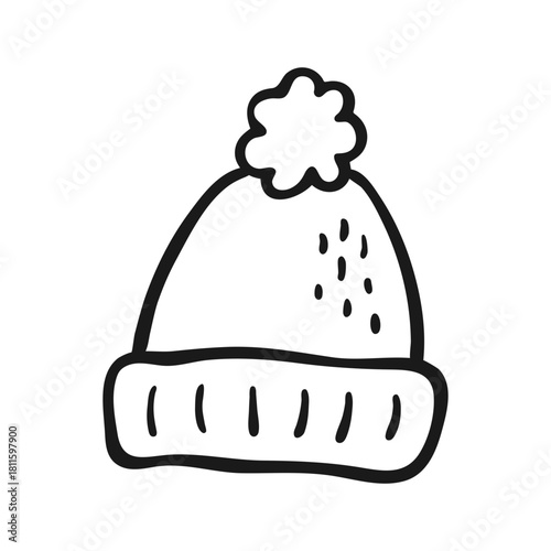 Hand Drawn Winter Knit Hat Icon