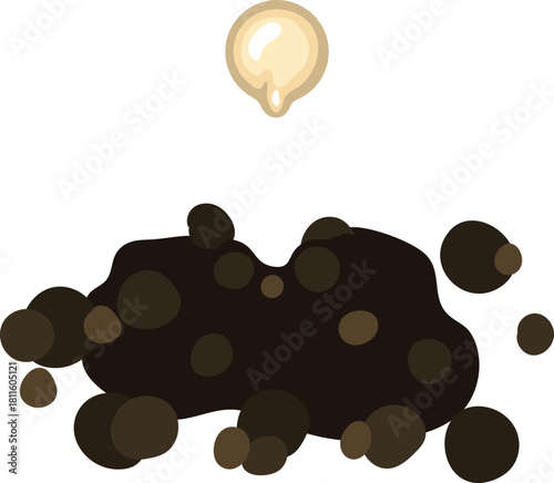 Planting seed in the ground on white background	