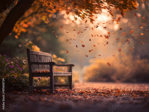 bench in autumn park