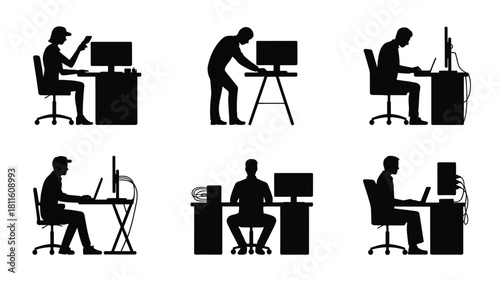 Diverse individuals working with technology