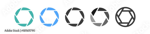 Set of aperture of camera diaphragm icons vector illustration