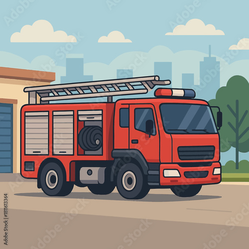 vector illustration of a fire truck