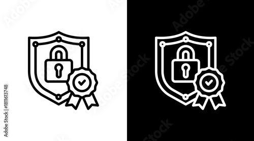 Shield With Icon Set Design