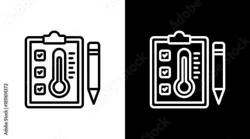 Thermometer With Icon Set Design