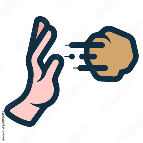 hand throw stone icon
