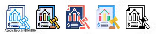 Market Regulation Icon Sheet Multiple Style Collection 
