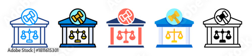 Law Court Icon Sheet Multiple Style Collection 