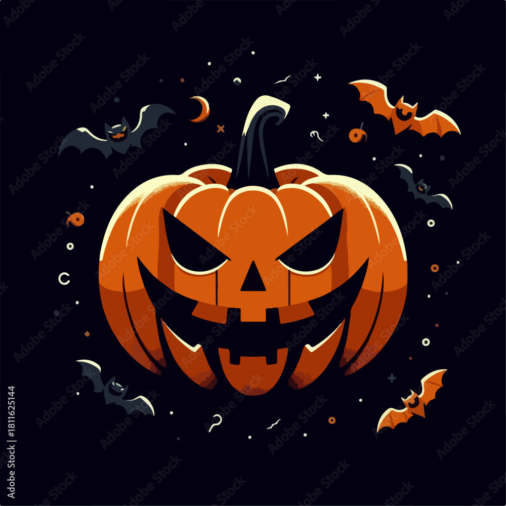 Fototapeta premium halloween flat illustration
