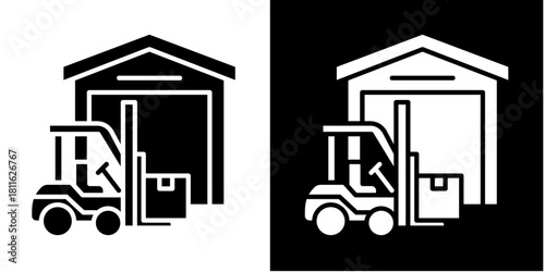 Warehouse  Icon Set White Style Collection