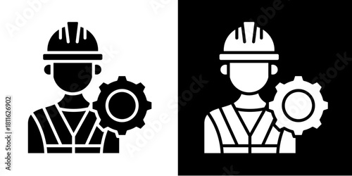 Industrial Engineer  Icon Set White Style Collection
