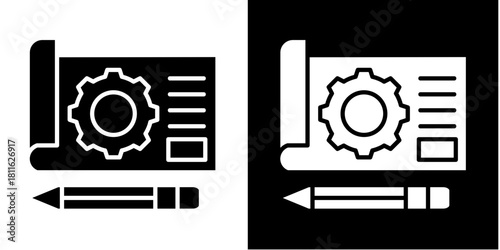 Blueprint  Icon Set White Style Collection