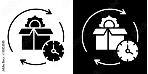 Product Lifecycle  Icon Set White Style Collection